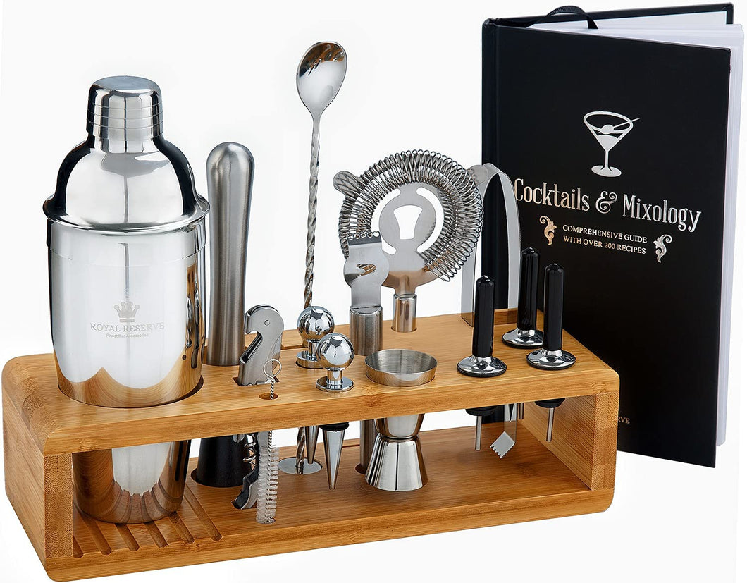 Mixology Bartender Kit: 10-Piece Bar Tool Set with Bamboo Stand | Perfect  Home Bartending Kit and Martini Cocktail Shaker Set for a Perfect Drink